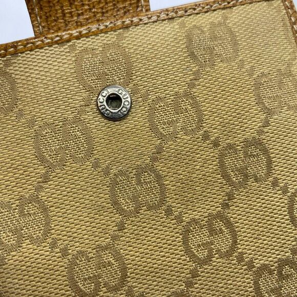 Authentic GUCCI Vintage Brown / Tan Canvas & Leather Double Sided Bifold Wallet - Picture 5 of 11